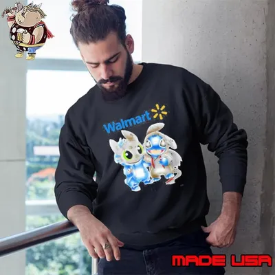 Walmart stitch and toothless Sweatshirt