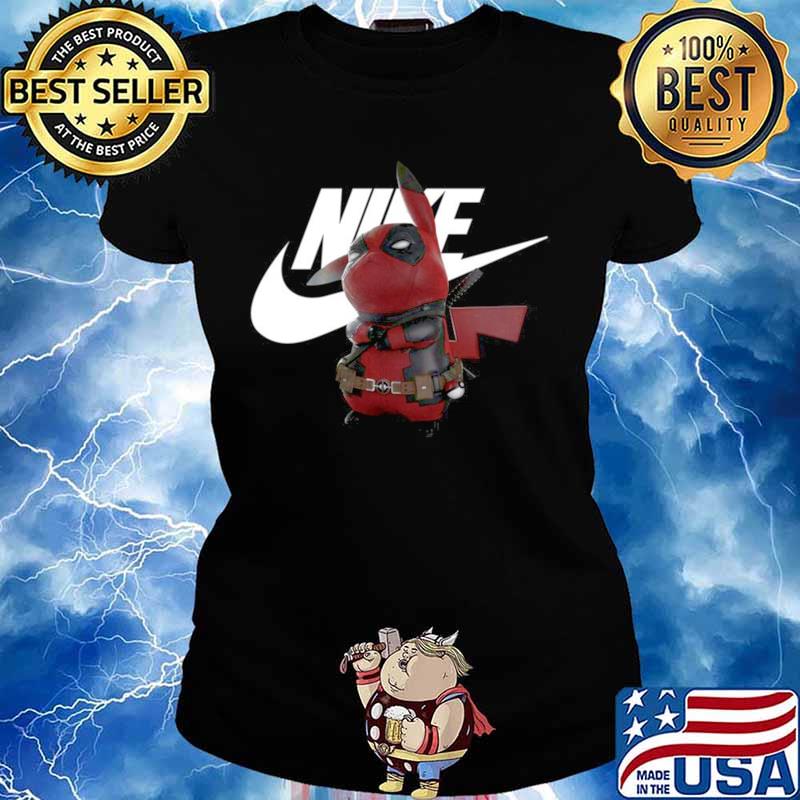 Pikachu And Deadpool Pikapool Nike Ladies tee