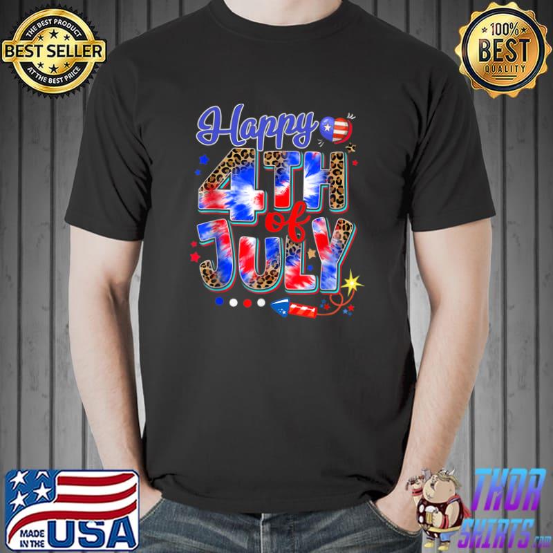 Red White Blue American Flag Patriotic 4th of July T-Shirt