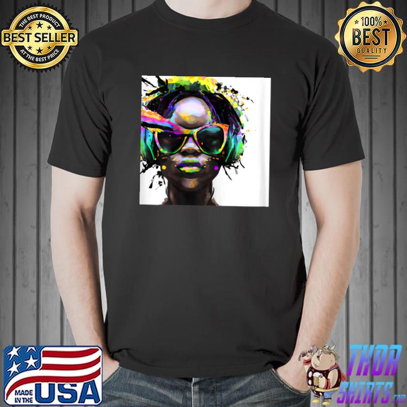 Black History Queen Afro Melanin Watercolors T-Shirt