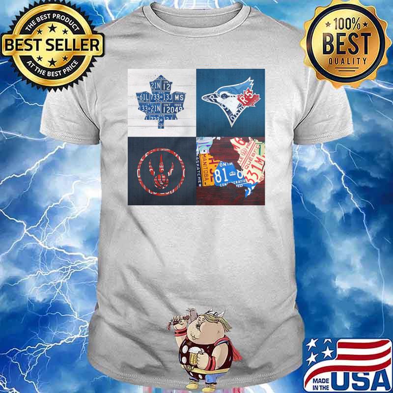Toronto Blue Jays Toronto Maple Leafs Hockey Turnpike License Plate Map Toronto Raptors shirt