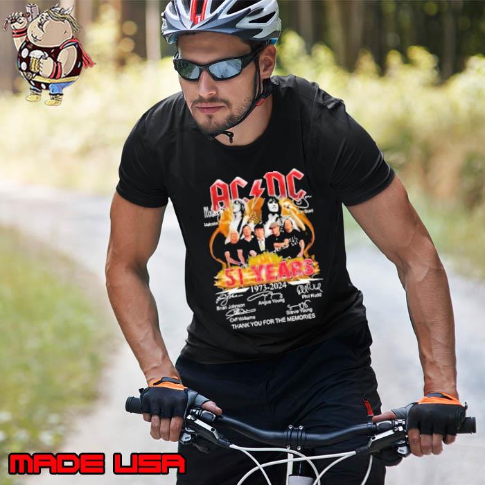 AcDc power up tour 2024 51 years 1973 2024 thank you for the memories signatures s Unisex