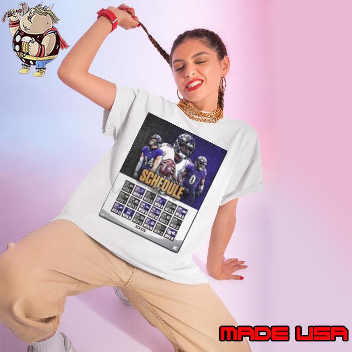 Baltimore Ravens Announced Their New Season NFL 2024 Schedule Shirt Ladies tee