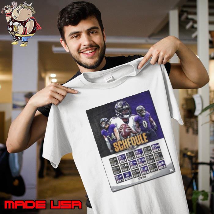Baltimore Ravens Announced Their New Season NFL 2024 Schedule Shirt Unisex