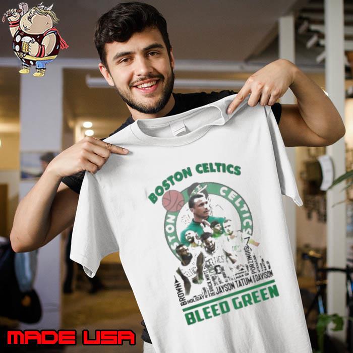 Boston Celtics Skyline Players Name Bleed Green Shirt Unisex