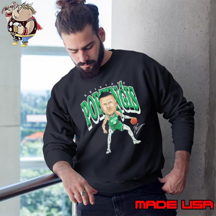 Kristaps Porzingis Boston Cartoon Signature basketball player s Sweatshirt