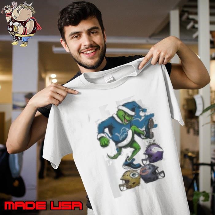 Santa Grinch Detroit Lions Stomp On NFL Teams Christmas 2024 Unisex