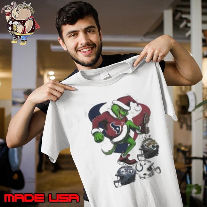 Santa Grinch Houston Texans Stomp On NFL Teams Christmas 2024 Unisex