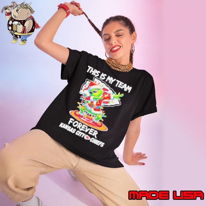 Grinch Dabbing This Is My Team Forever Kansas City Chiefs Christmas Shirt