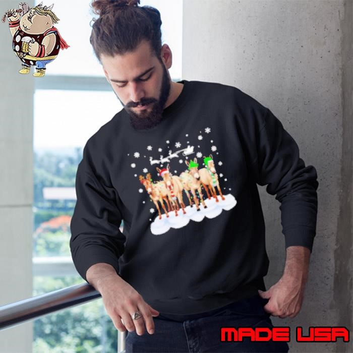 Donkey Christmas santa hat farmer Shirt