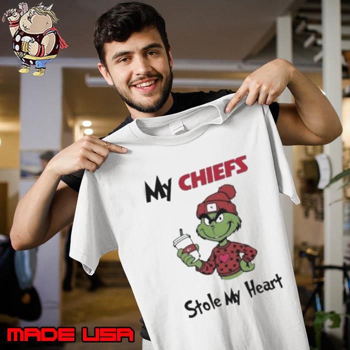 Max Kansas City Chiefs Merry Christmas 2024 – Kansas City Grinch Heart Christmas – My Chiefs Stole My Heart shirt
