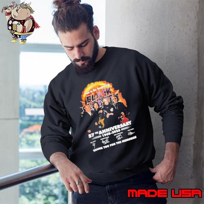 Black Sabbath 57th Anniversary 1968 2025 Thank You For The Memories Signatures Sweatshirt