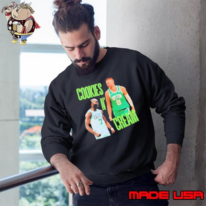 Cookies and Cream Jaylen Brown and Kristaps Porzingis Boston Celtics Sweatshirt