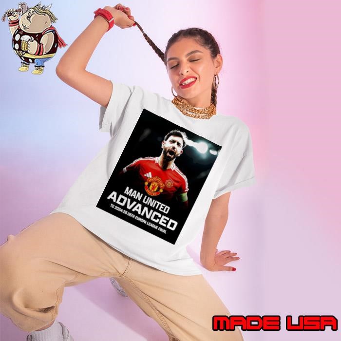 Bruno Fernandes Man United advanced to 2024-25 UEFA Europa league final poster Ladies tee