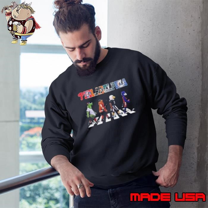 Philadelphia sports team logo mascot Abbey Road shirt